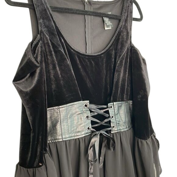 Hot Topic Gothic Dress Velvet/Sheer Chiffon - Picture 5 of 10